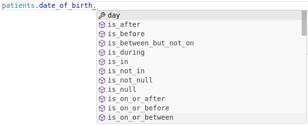 Autocomplete dropdown for a patient’s date of birth